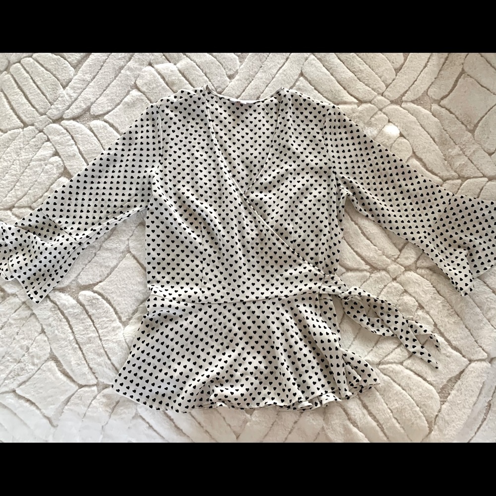 Black and White Heart Blouse